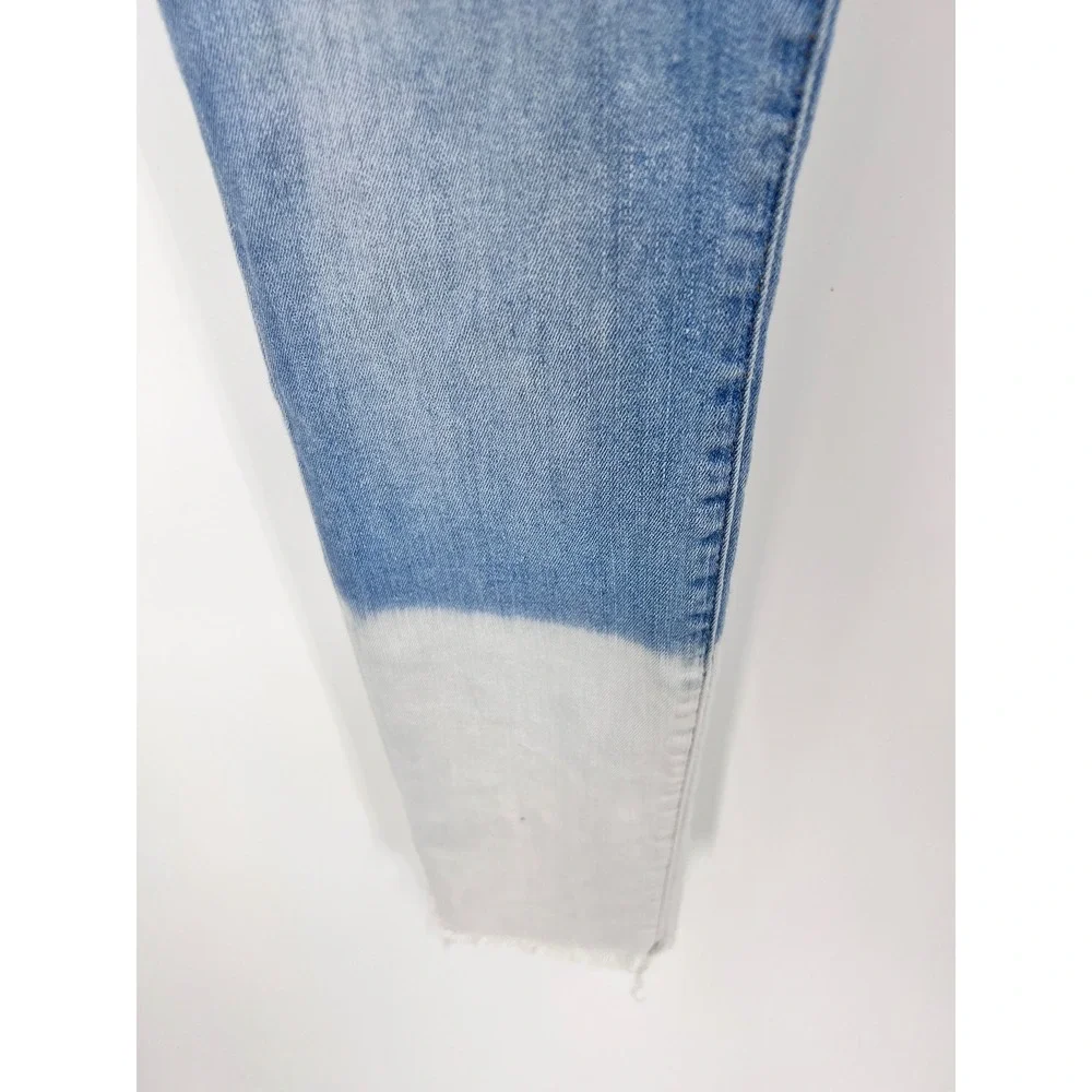 FRAME‎ Le Skinny de Jeanne Crop Jeans Finchley Dip Dye Raw Hem Size 29